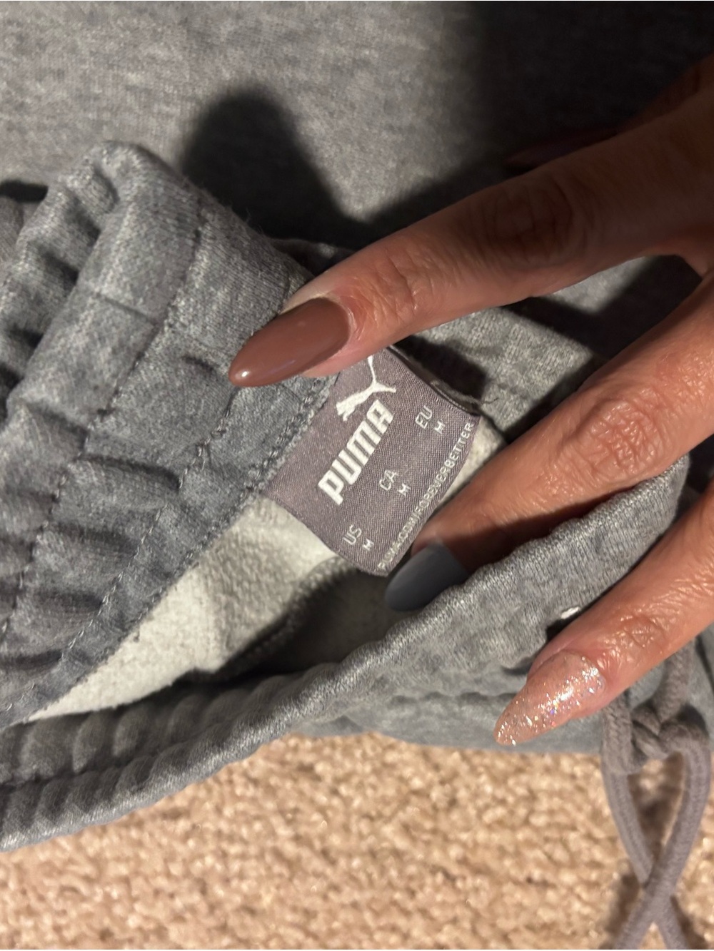 Puma Light Gray Fleece-Lined Joggers